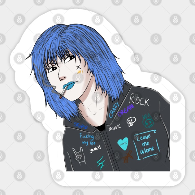 Girl rocker Sticker by LuarJaringan